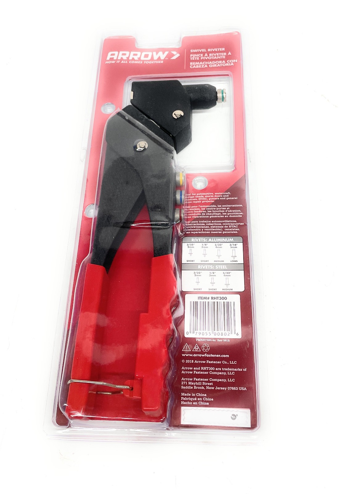 Arrow Professional Grade Twister Rivet Tool, Red/Black, RHT300