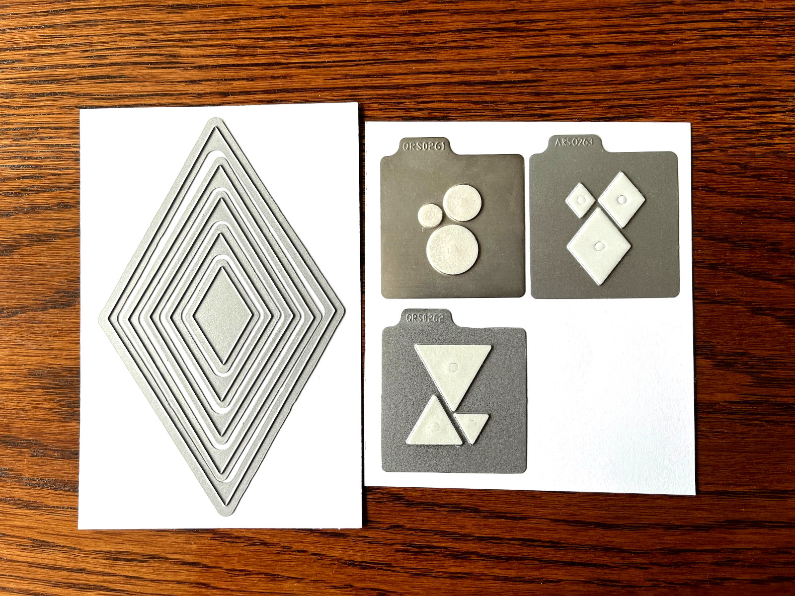 5 Nesting Diamond Dies Steel Nested AND 3 Quickutz 3-in-1 Shape dies