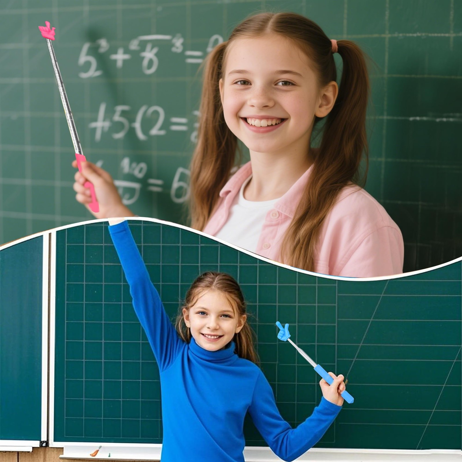 8Pcs Telescopic Teachers Pointer, Mini Pointer Retractable, Multi-colors