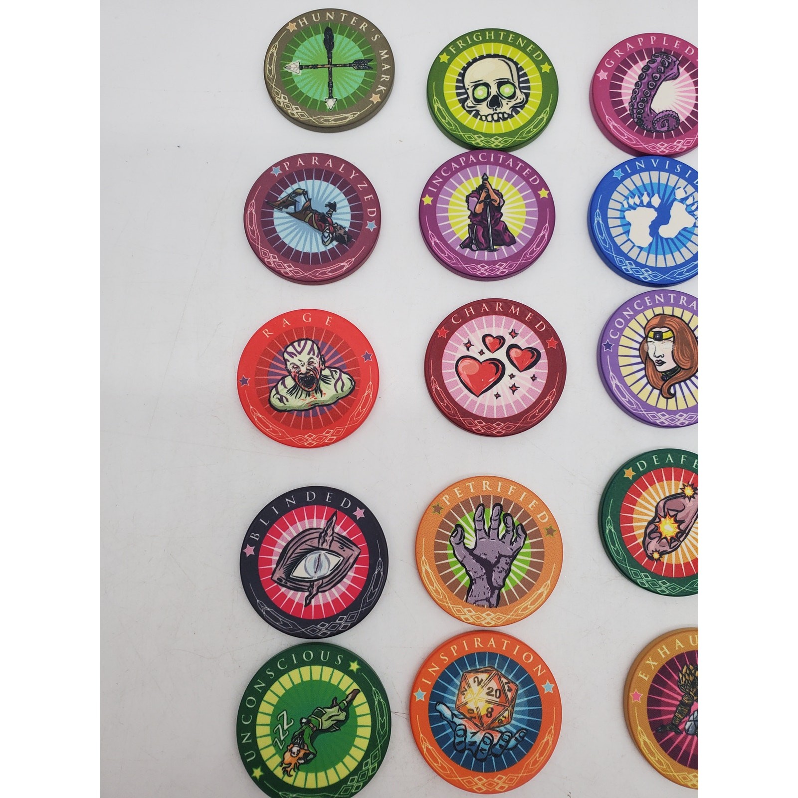 Dungeon Bones - 20 5E Condition Chips For RPG Games