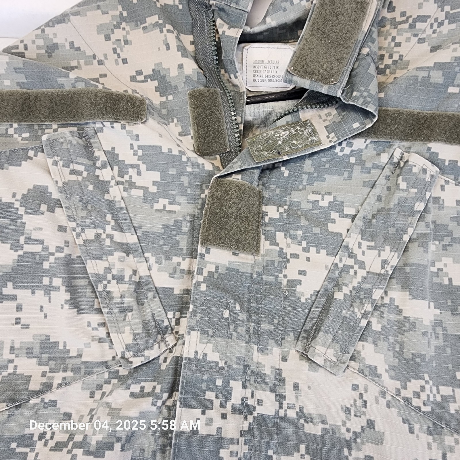 US Military Fatigue Digital Camo Shirt Jacket Top Medium Regular Pockets Marine