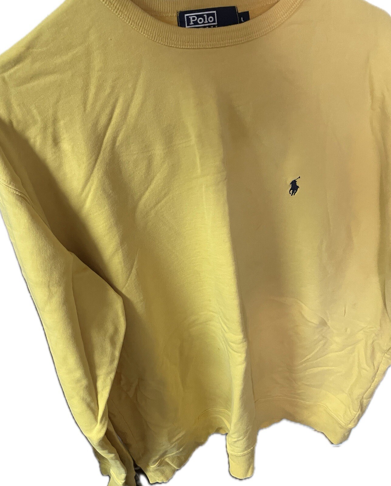 Polo By Ralph Lauren Vintage Yellow Sweater 100% Cotton Men’s L