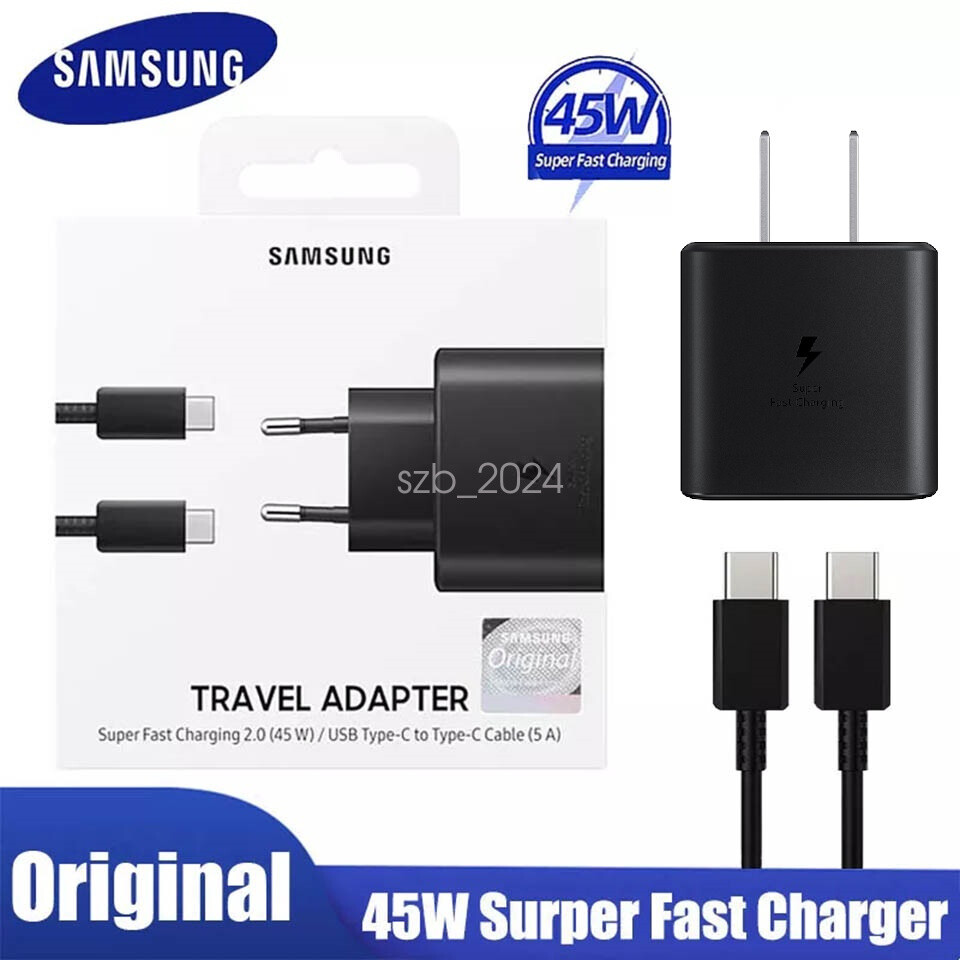 Original Samsung 45W Super Fast Charger USB-C Adapter Galaxy A54 S23 S24 + Ultra