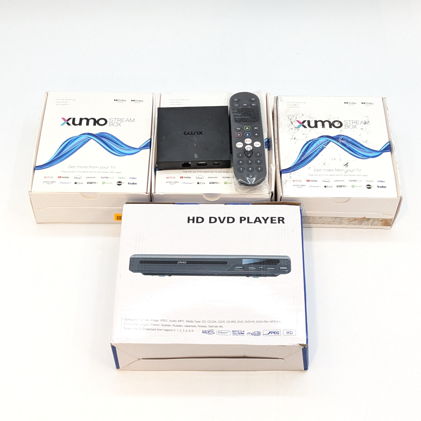 Xumo Streaming Boxes & HD DVD Player | Lot of 4