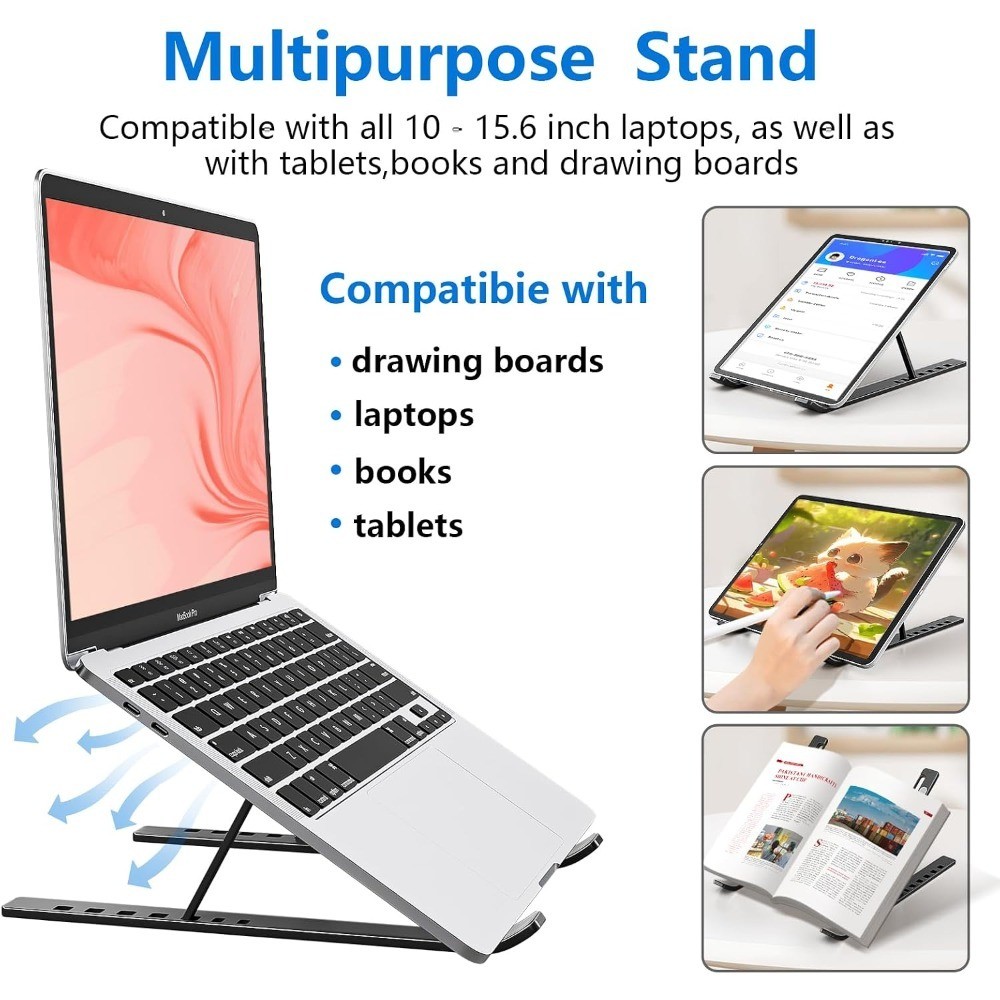 Laptop Stand for Desk, Aluminum Metal MacBook Stand, Computer Riser for Desk,