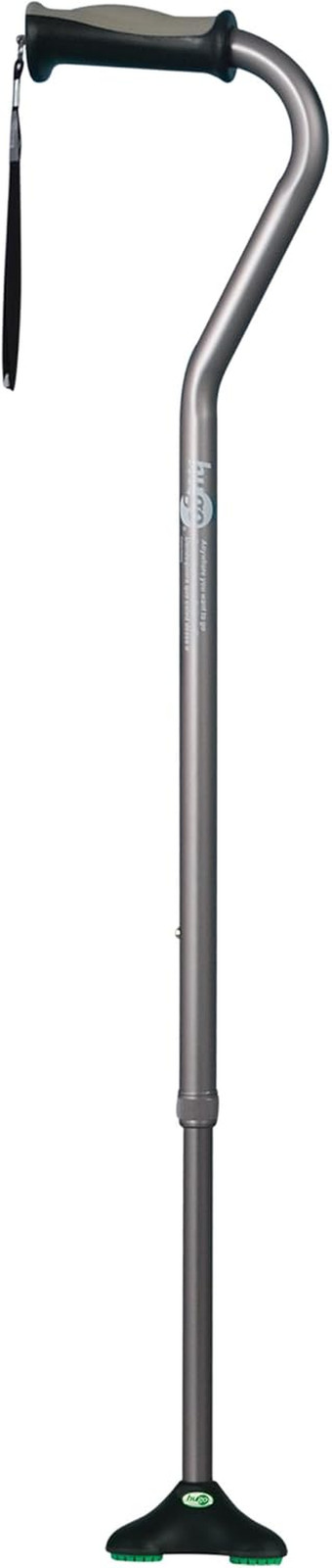 Mobility Adjustable Offset Quadpod Cane with Stable Tip, Smoke | Offset Quadpod