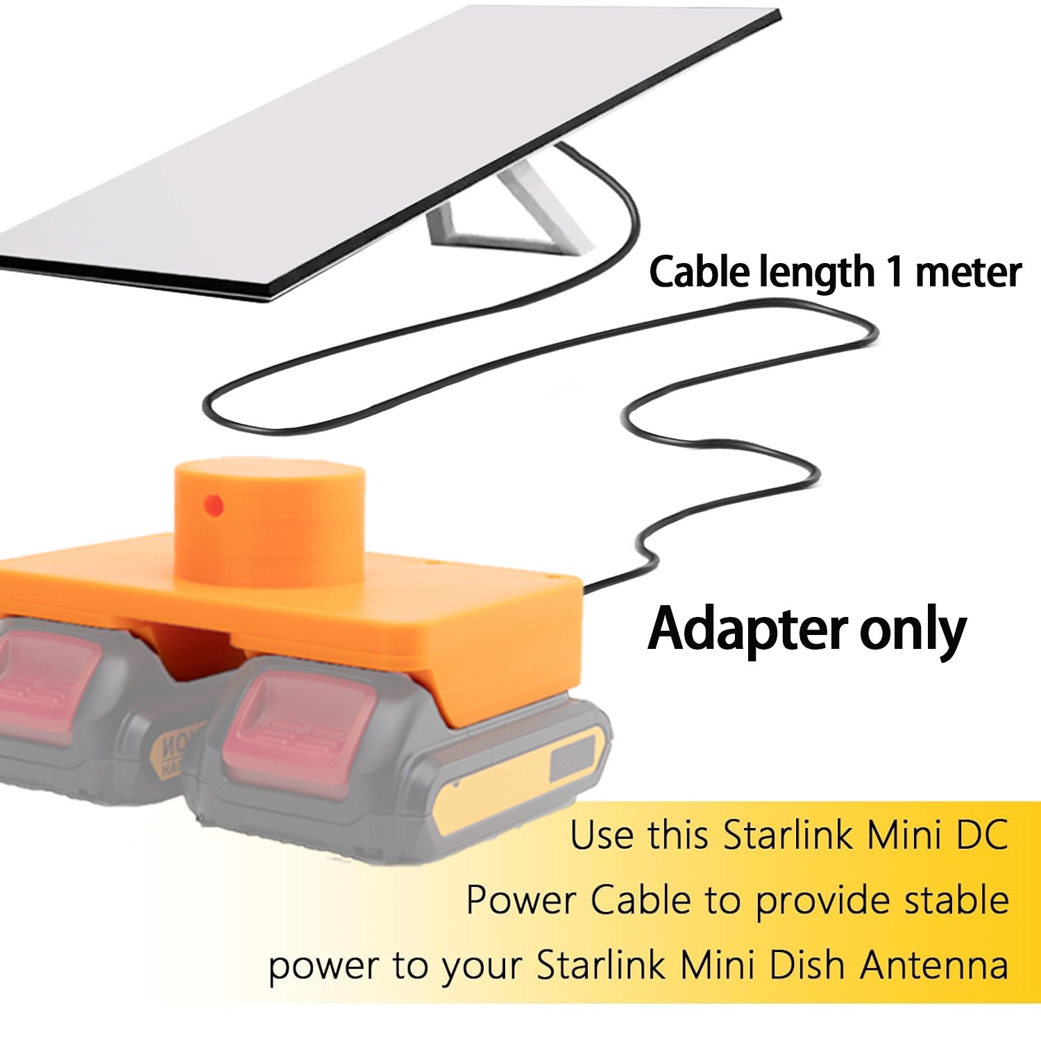 Suitable for Dewalt 20V 60V Battery Adapter For Starlink Mini DC Cable Portable