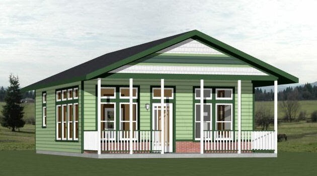 24x30 House -- 1 Bedroom 1 Bath  -- PDF Floor Plan -- 720 sq ft -- Model 2B