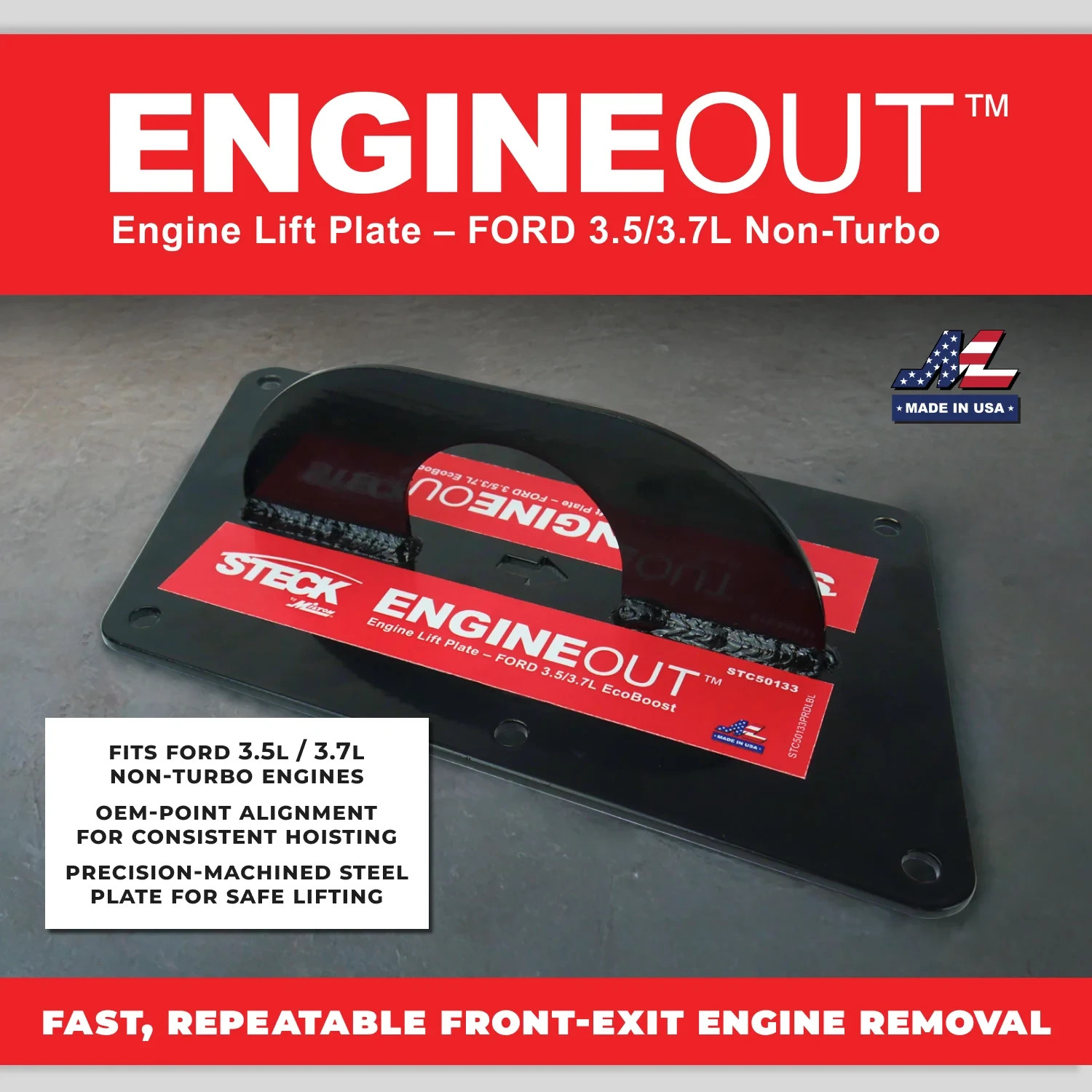 Steck 50134 Ford 3.5L/3.7L Non-Turbo Engine Removal Lift Plate Tool, Made in USA