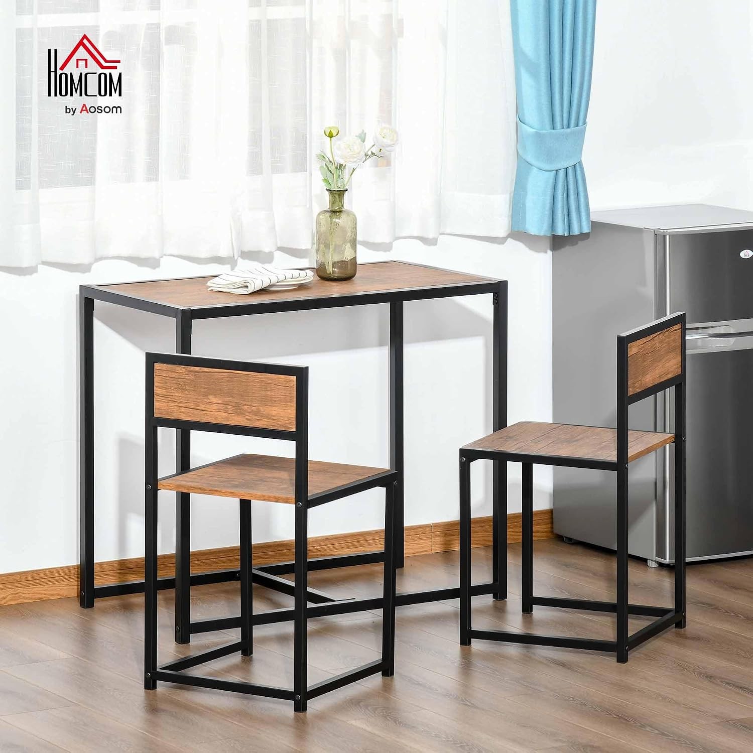 Small Dining Table Set for 2, Kitchen Table and Chairs Set, Compact Dining Sets