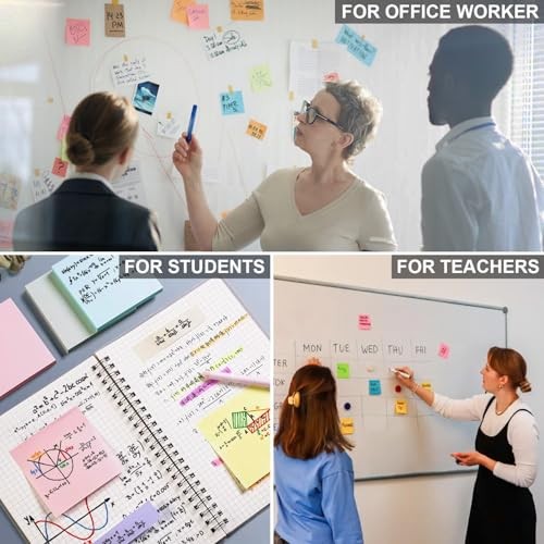 Sticky Notes 3x3 Pack Sticky Pads 100 Sheet/Pad, Bulk Sticky Note Pads, 8