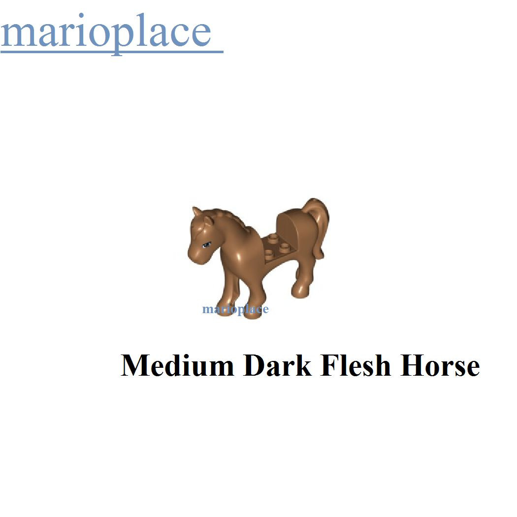 LEGO Medium Dark Flesh Horse with 4 Knobs with Hole for Bow 93085 Animal New