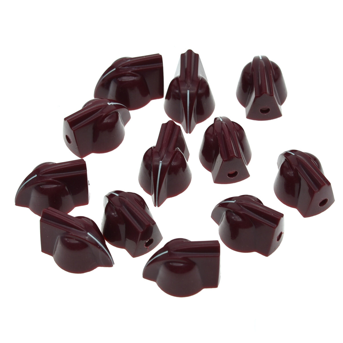 228pcs Vintage Raised Mini Chicken Head Knobs AMP Effect Pedal Knobs WineRed