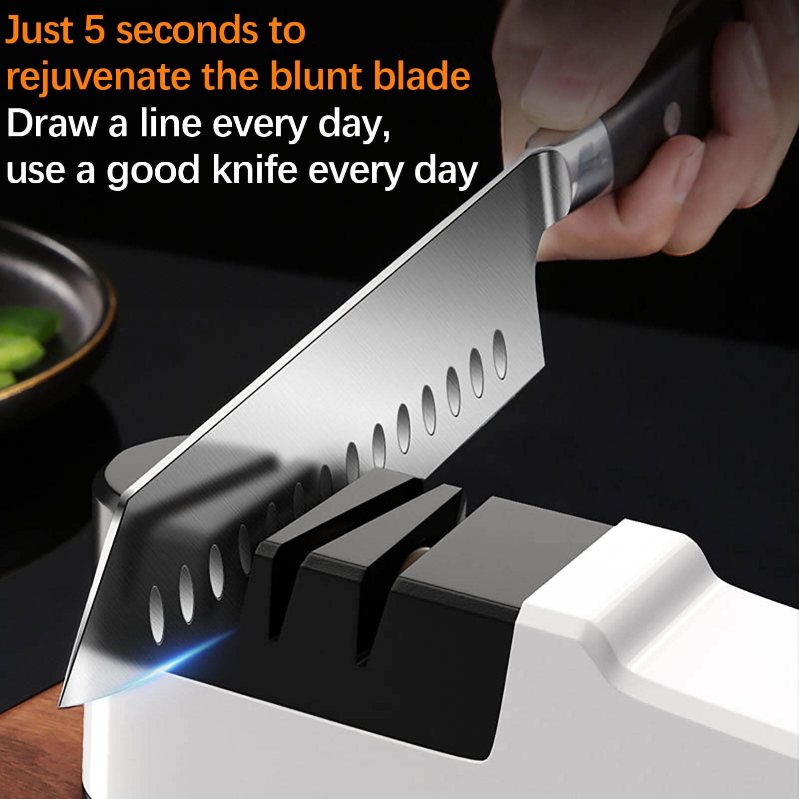 USB Electric Knife Sharpener 3 Stage Kitchen Sharpening Stone Grinder Scissors