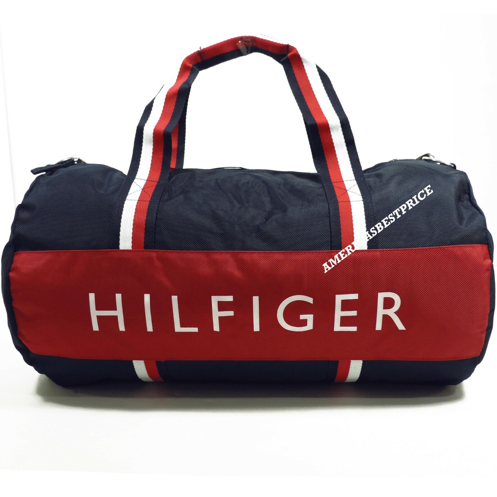 TOMMY HILFIGER NEW LARGE DUFFLE BAG/GYM BAG NWT NAVY BLUE RED WHITE SYNTHETIC