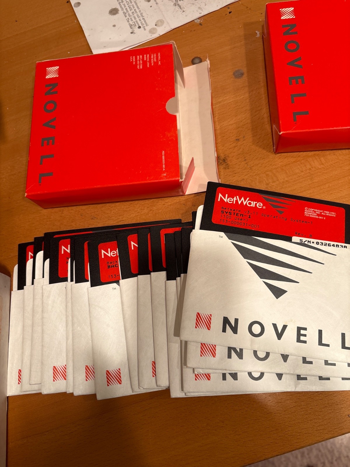 Rare Novell Netware  , v3.11, and more 5.25”. Lots of Disks