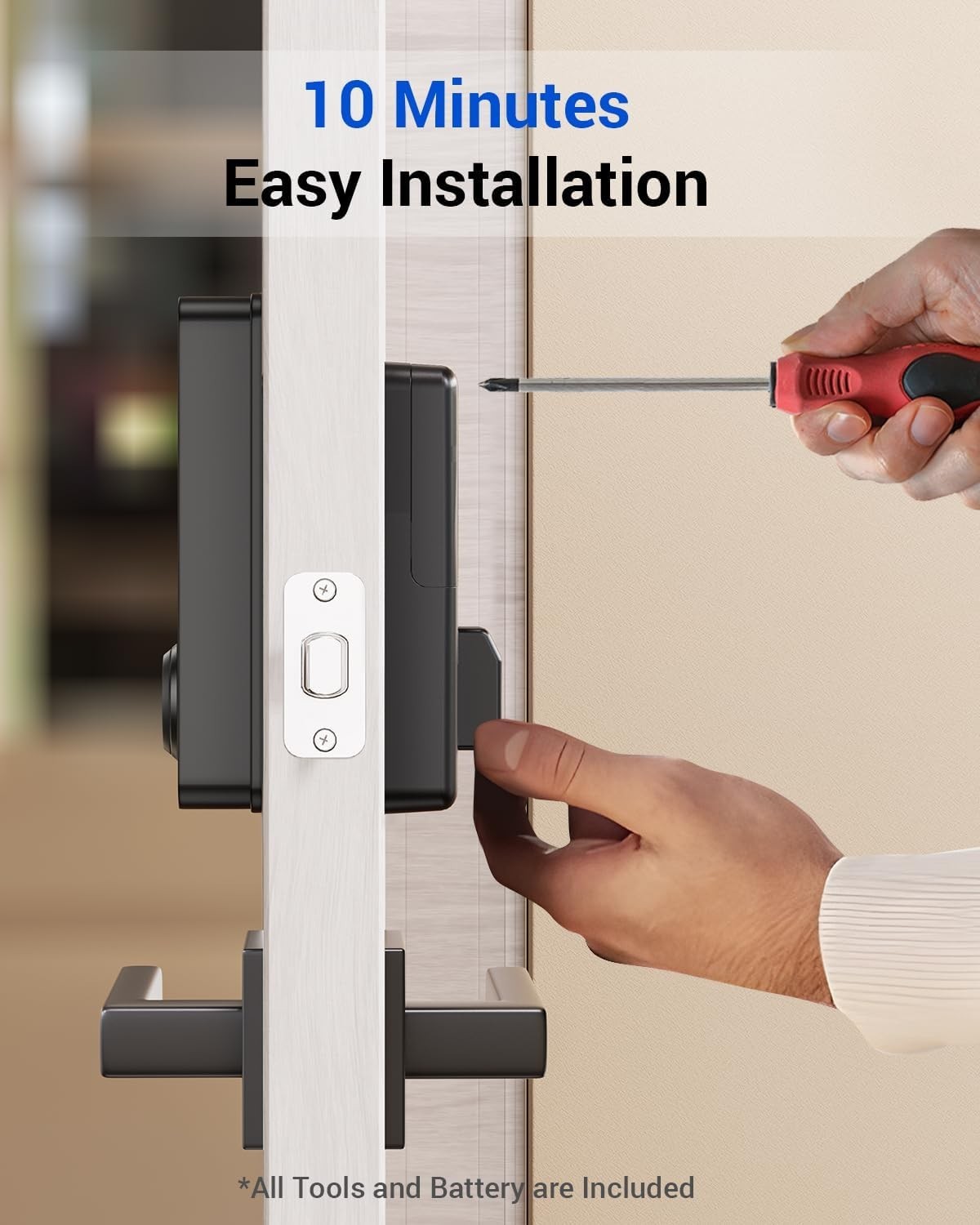 Security Smart Lock Fingerprint Keyless Entry Door Lock Wi-Fi Deadbolt Gateway