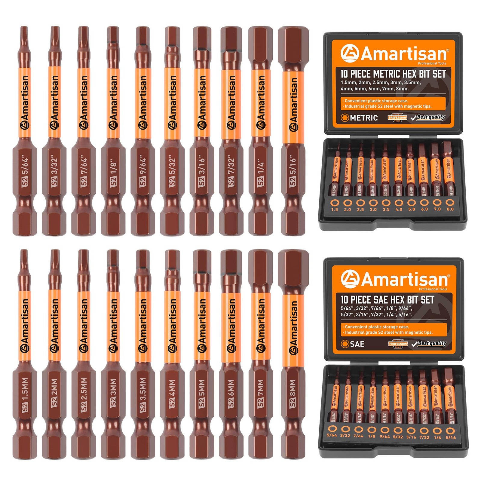 Hex Key Allen Bit Set Quick Change Connect Impact Driver Power Drill Metric Long