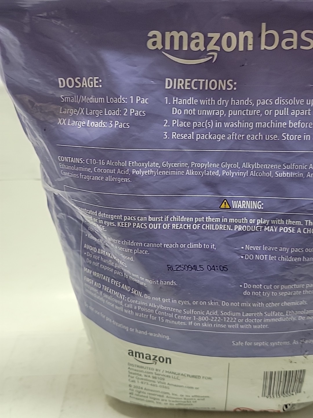 Amazon Basics Laundry Detergent Pacs, Lavender Scent, 120 Count