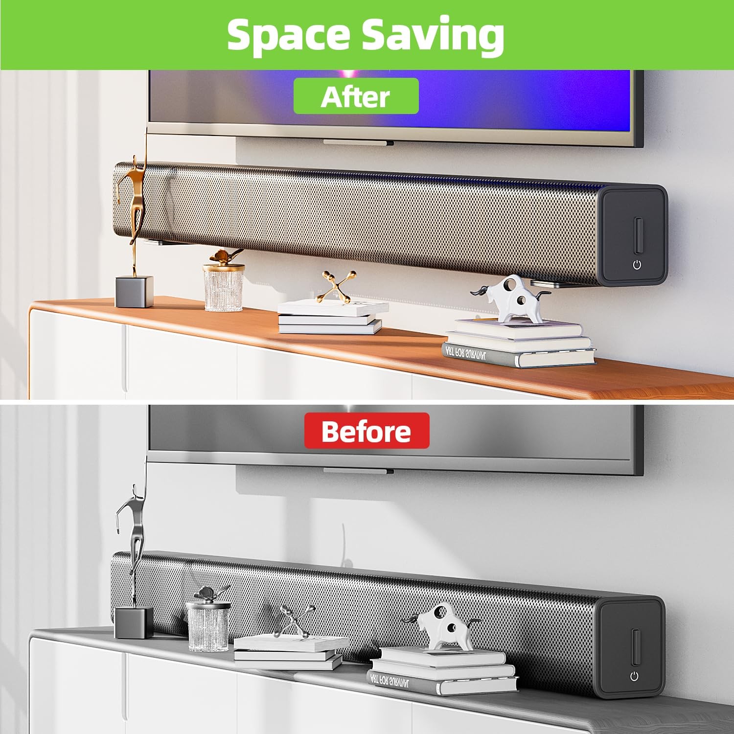 Universal Soundbar Mount Bracket - Under TV Floating Speaker Wall Mount Shelf