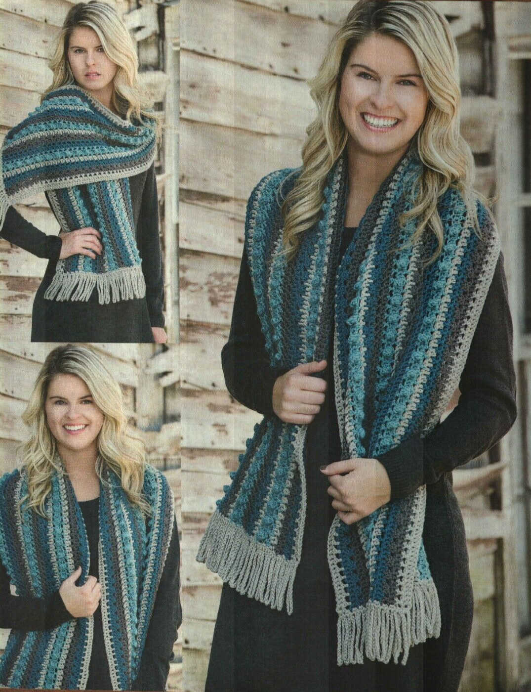 ROCK RIDGE SHAWL WRAP WOMEN'S CROCHET PATTERN INSTRUCTIONS