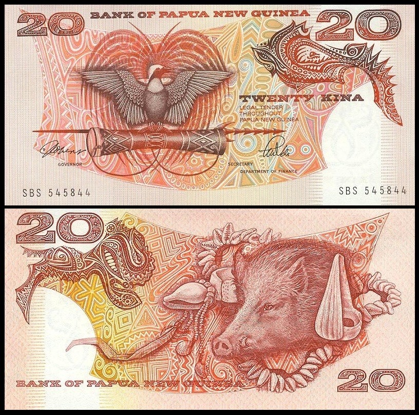 Papua New Guinea 20 Kina ND(1989) P10a UNC