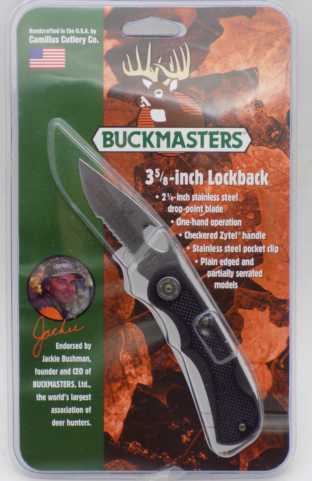 Camillus Buckmasters 3-1/8" Lockback Folding Pocket Knife NY USA BM903SC New