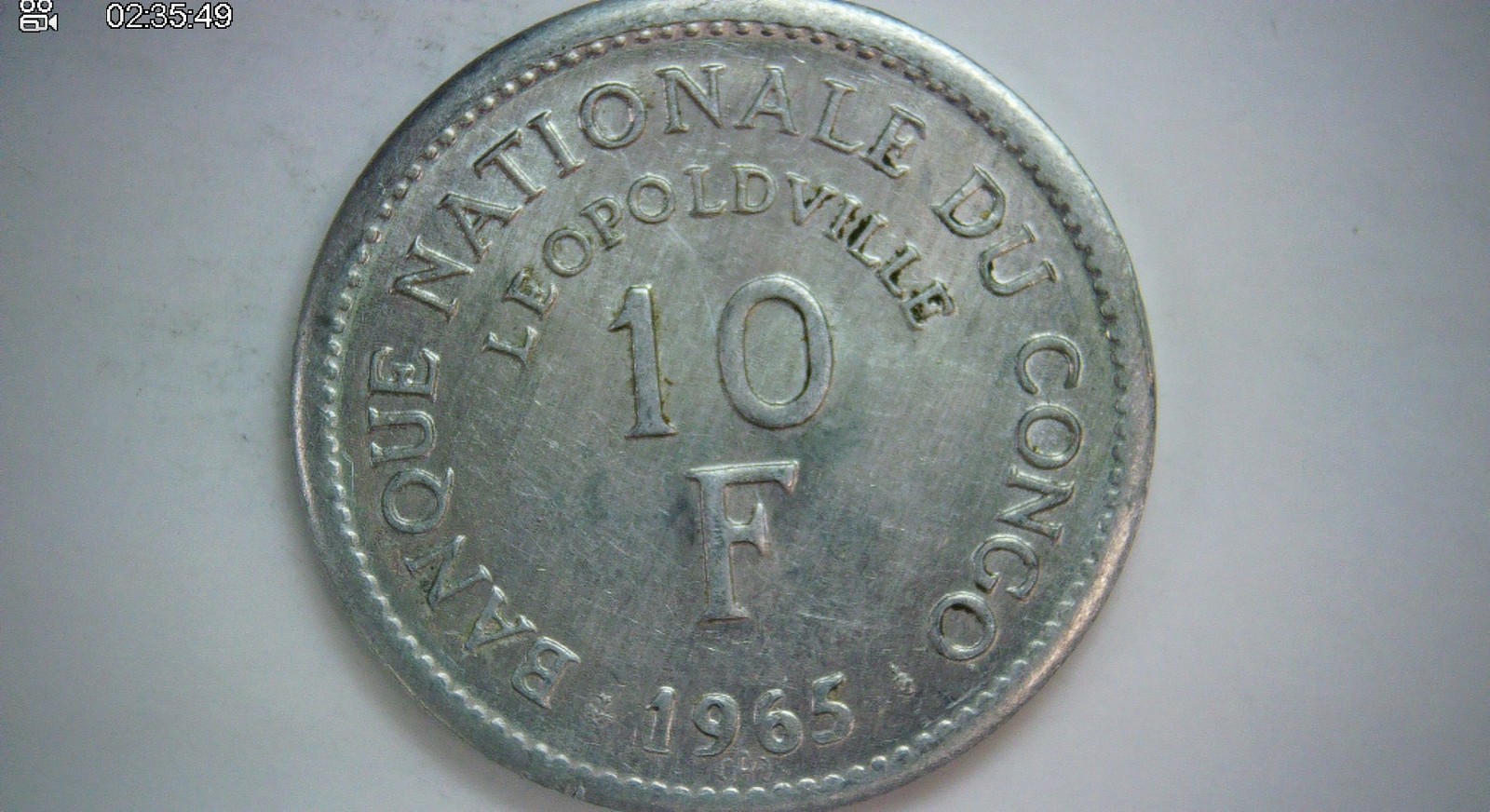 Congo 1965 10 Francs Congo (Leopoldville) 10 Francs (Lion) Coin