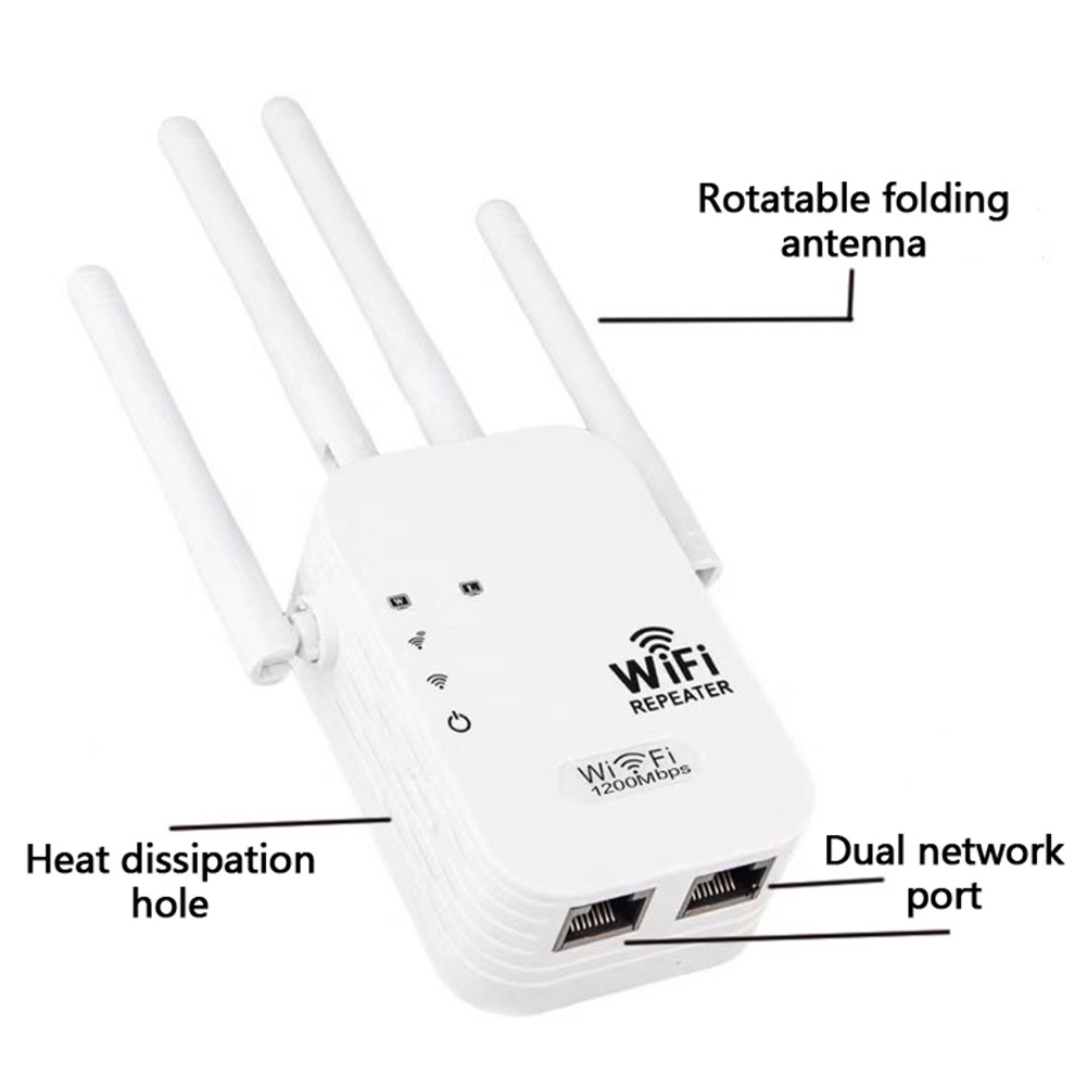 1200Mbps WiFi Range Extender Repeater Wireless Amplifier Router Signal Booster