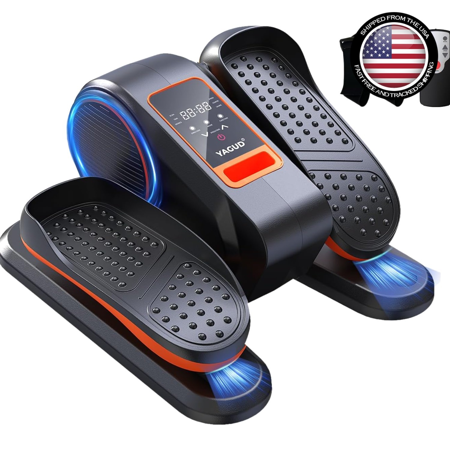Under Desk Elliptical Machine 13 Speeds Portable Quiet Seated Pedal Exerciser...