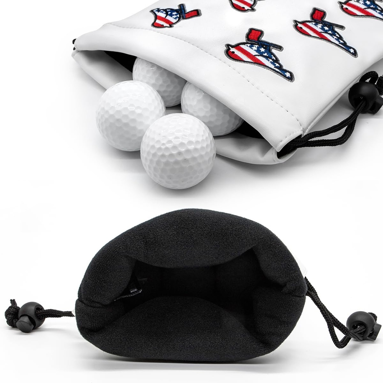 Golf Valuables Pouch, Leather Golf Tee Pouch with Drawstring Closure Portable...