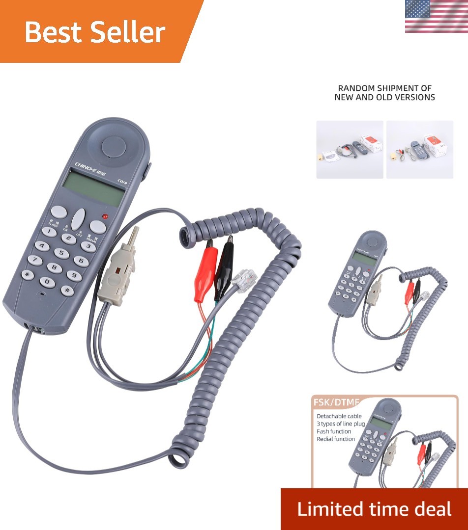 Corded Electric Telephone Line Tester with Multiple Plug Types & Ease of Use