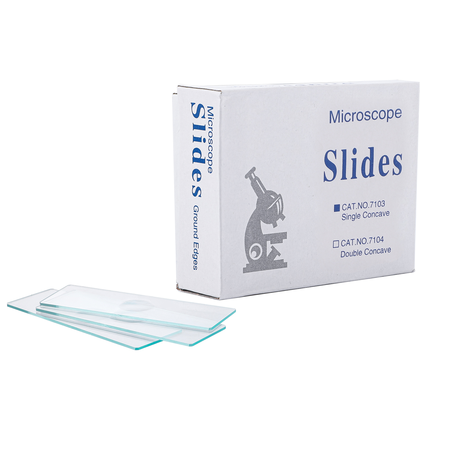 50Pcs Single Concave Glass Microscope Slides 25.4X76.2X1.2mm w/ Grounded Edges