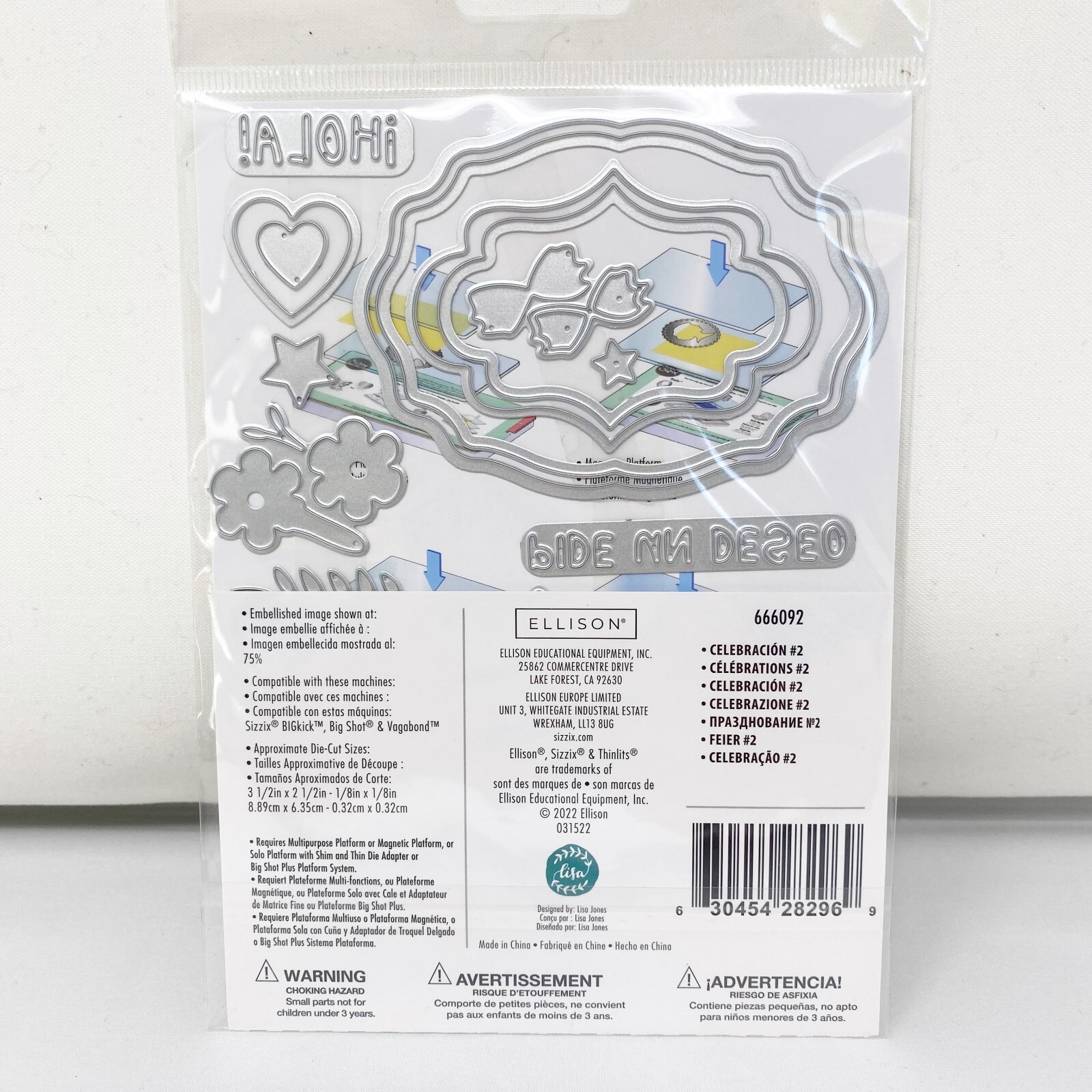 Sizzix Thinlits Celebracion 2 Lisa Jones Spanish Party Cutting Dies 666092