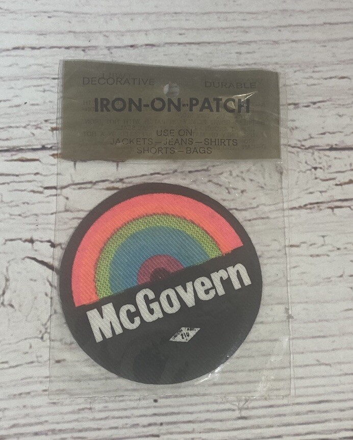 Vintage 1972 George McGovern Rainbow Patch in Original Package