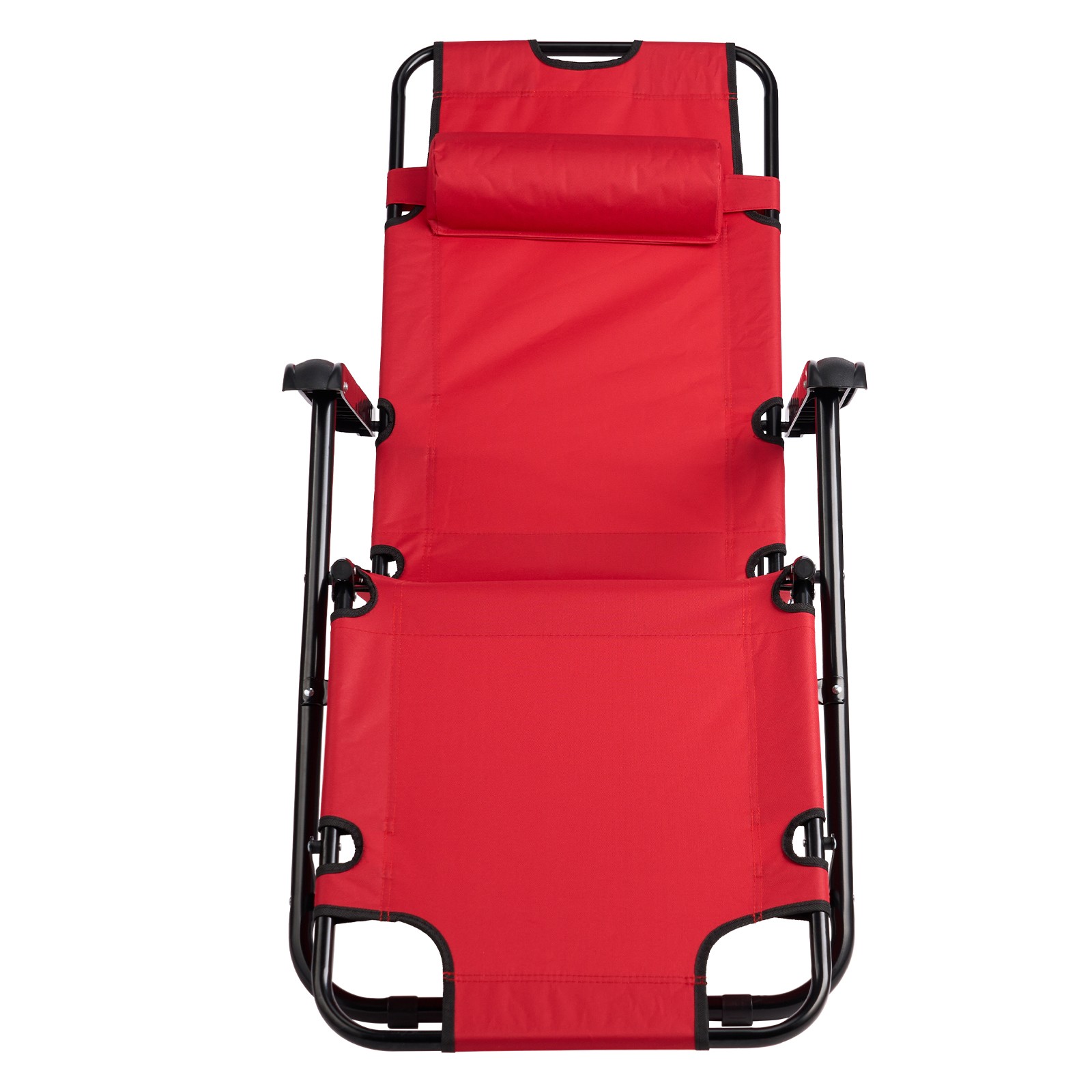 Portable Dual Purposes Extendable Folding Reclining Chair Red
