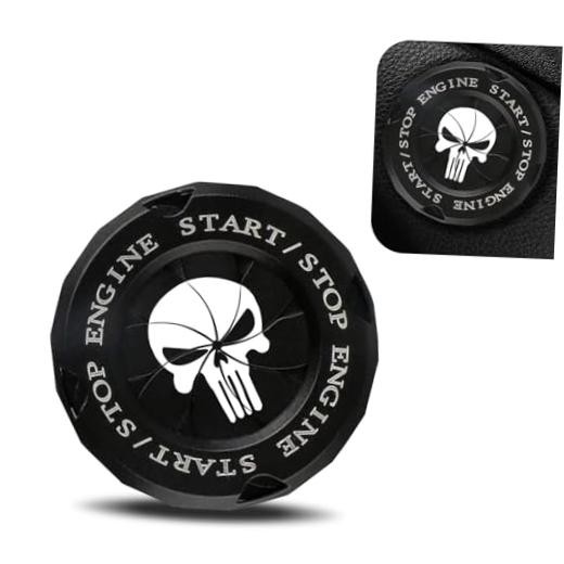 Skull Ignition Starter Button Cover, Unique Personalized Creative Alloy Rotary