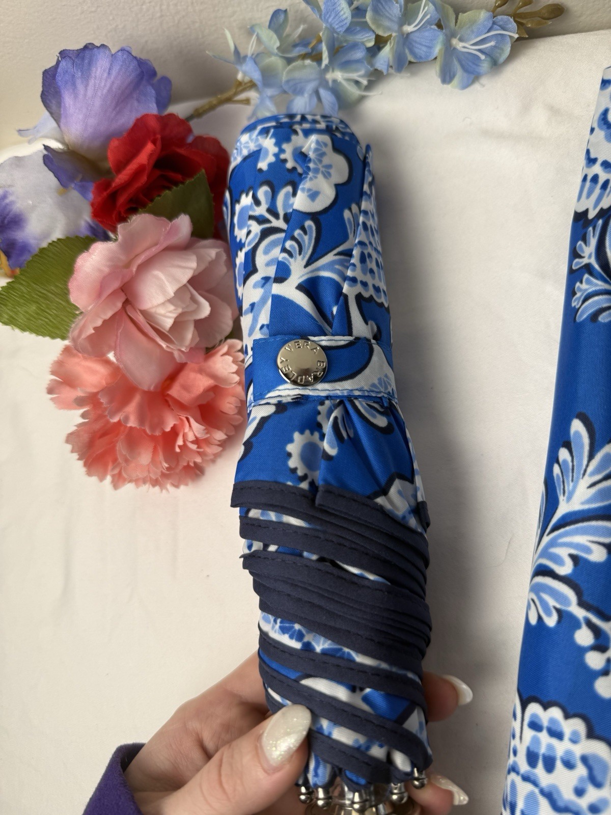 Vera Bradley Blue Lagoon Automatic Umbrella NWT RETIRED Rare 💙