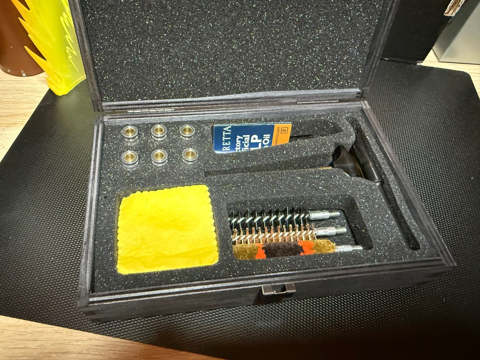 Rare Italian Beretta®  9mm Pistol Cleaning Kit With Beretta Logo Wooden Box SEE