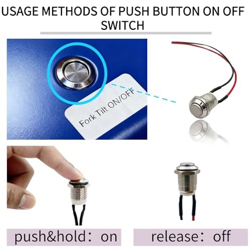 12mm Momentary Push Button Switch, High Head, Waterproof Metal On Off Switch