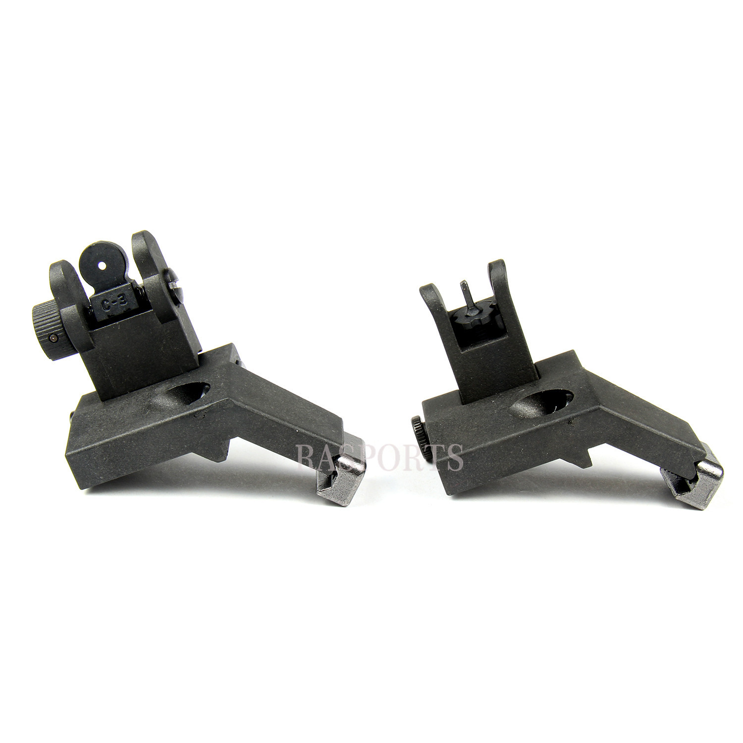 45 Degree Offset Front & Rear Backup Sight Fit Picatinny Weaver Rail