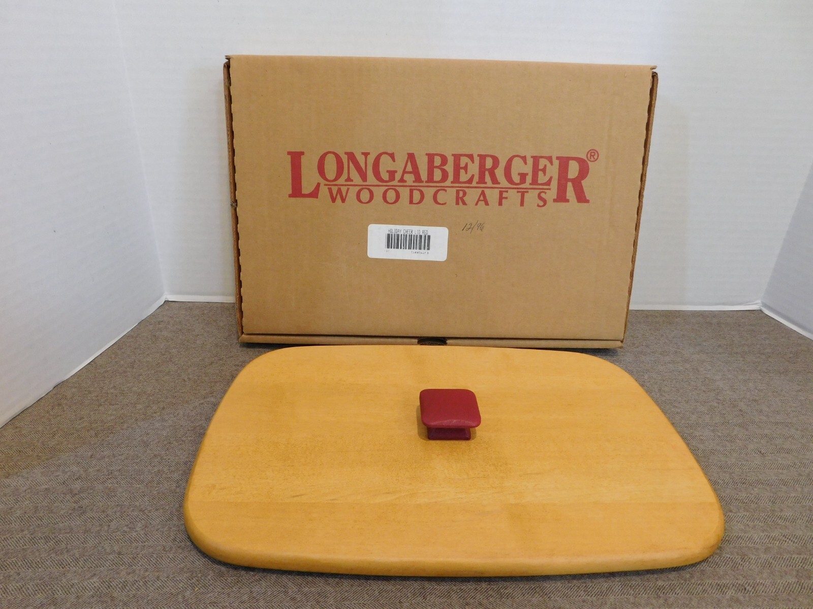 Longaberger 1996 Holiday Cheer Lid Red Knob NEW #58521