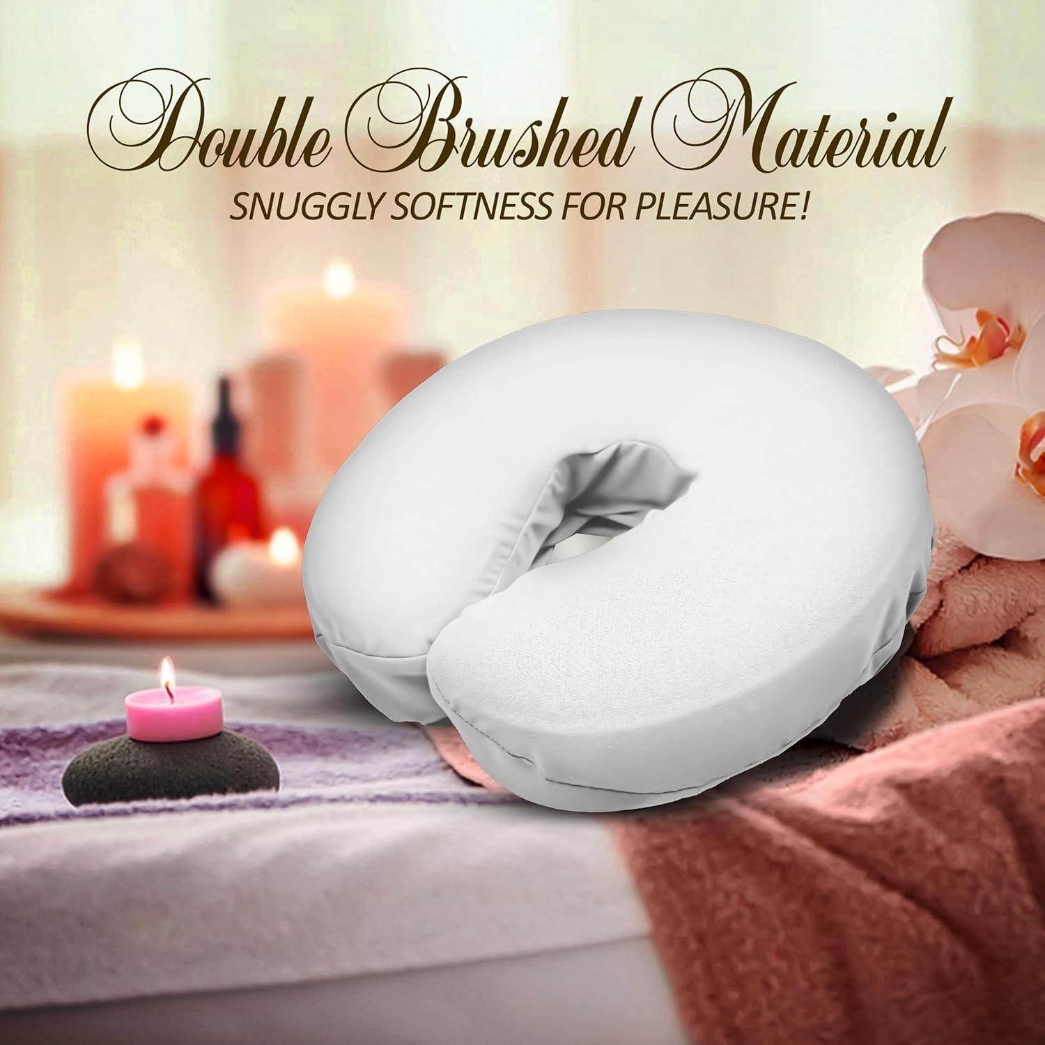 4-Piece White Soft Microfiber Face Cradle Covers for Enhanced Massage Comfort