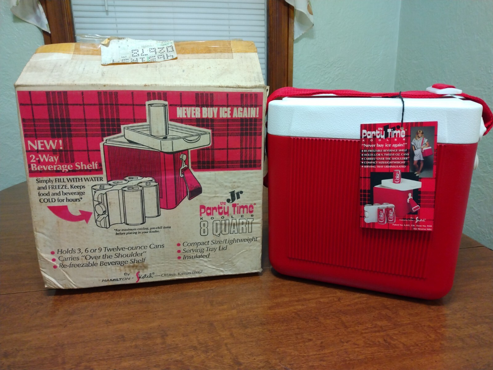 Vintage PARTY TIME KOOLER Jr BY HAMILTON SKOTCH KANSAS USA Retro Car Cooler NIB