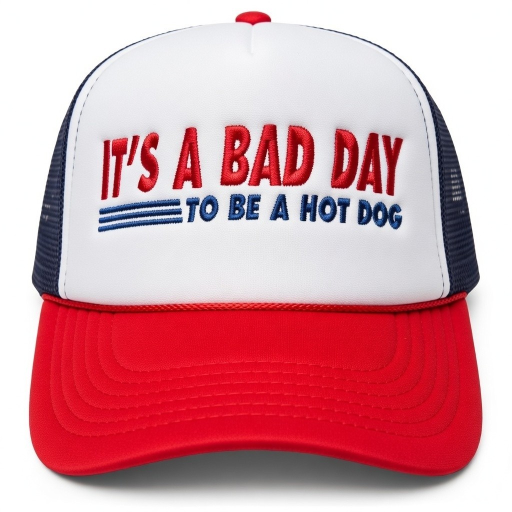 It's a Bad Day to be a Hot Dog | Cute & Funny Foam Trucker Hat | Catnip Clipart