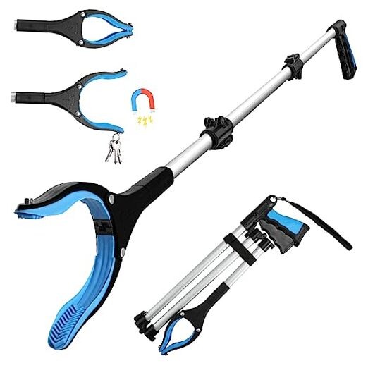 Reacher Grabber Tool, 43" Extra Long Grabbers for Elderly, Lightweight Blue