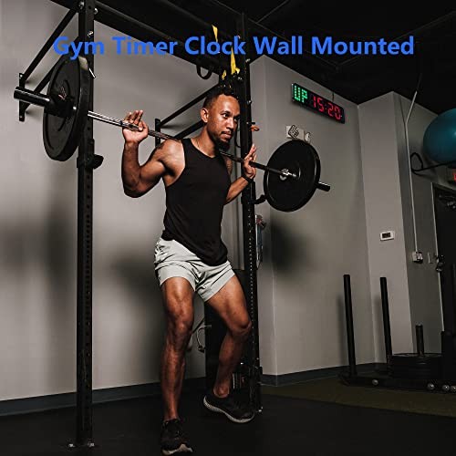 Gym Timer - Large Digital Gym Clock Wall with Interval Time Progress Black+red