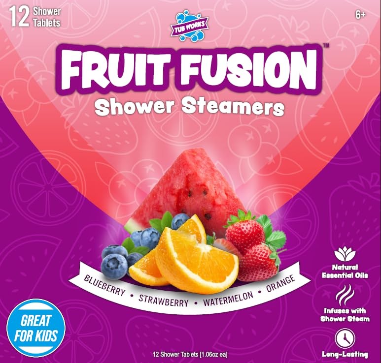 ® Fruit Fusion™ Shower Steamers for Kids, Variety 12 Pack | Fresh & Fruity Sh...
