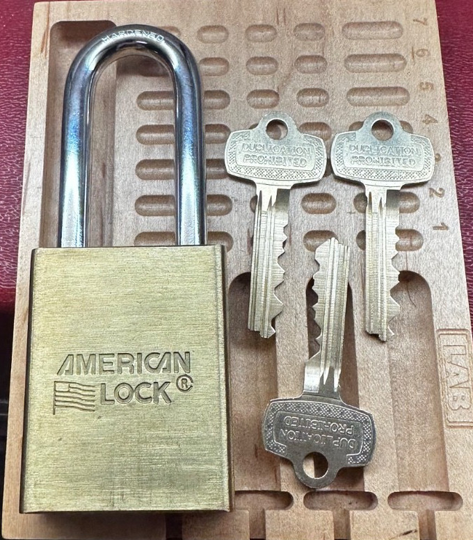 BRASS BODY AMERICAN PADLOCK SERIES 3560 SFIC BEST BRAND REMOVAL CORE WITH 3 KEYS