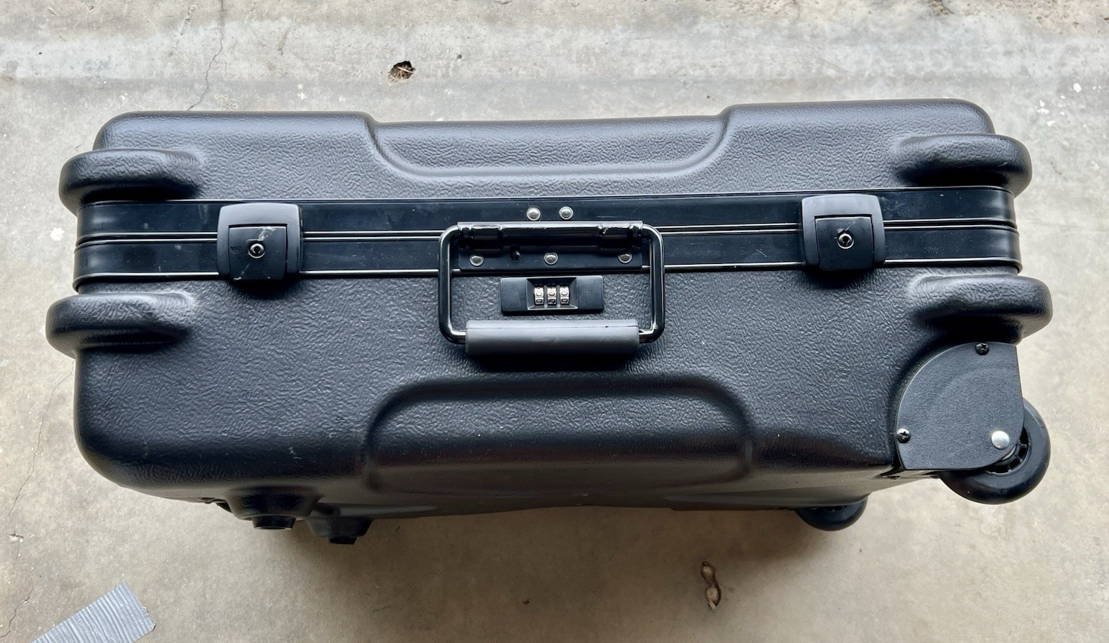 19" Black Hard-shell Plastic Wheeled Rolling Combination Music Suitcase Case Box